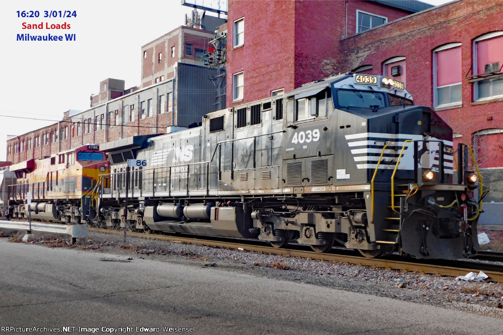 Sand loads about to roll thru the downtown depot